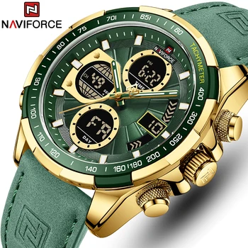 Noi NAVIFORCE Ceasuri de Lux, Marca Leather Mens Sportului Militar Impermeabil Ceas Pentru Bărbați Cuarț Ceas Cronograf Ceas Masculin 5