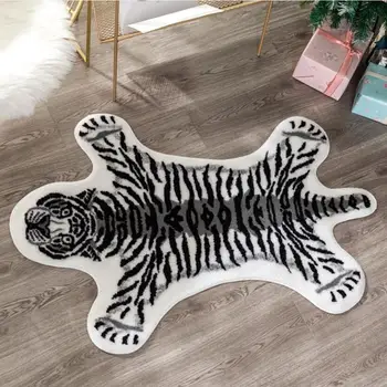 Nordic imitație tigru model de Covor piele faux din piele Nealunecoase Antiderapante Mat lavabil Animal print Covor pentru camera de zi dormitor