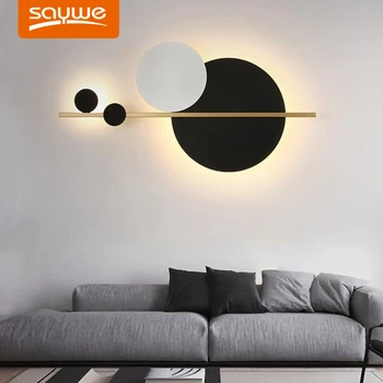 Nordic minimalist dormitor lampă de noptieră living fundal lampă de perete designer de personalitate de perete de lumină 9