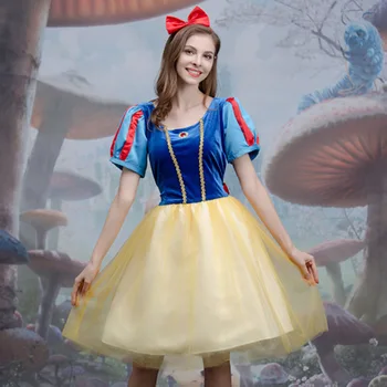 Nou Stil Princess Dress Up Alba Ca Zapada Adult Fantezie De Film De Halloween Costume Cosplay Fantasias Seturi De Rochie Pentru Femei 13