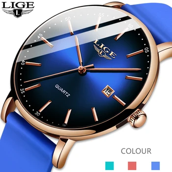 Noua Creatoare de Moda Mens Ceasuri LIGE Top Brand de Lux, Curea Silicon Cuarț Ceas Sport rezistent la apa Ceasul Bărbați și Femei Ceas 1