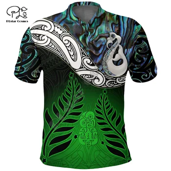 Noua Zeelandă Pavilion Maori din noua zeelandã Trib Haka Nativ Tatuaj 3DPrint Femei/Barbati Casual Polo Tricouri de Vară Mâneci Scurte T-Shirt A1 7