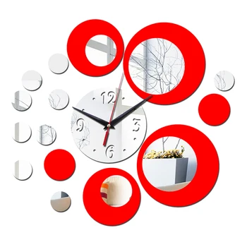noul ceas de perete cu design modern 3d ceasuri cuarț ceas din Camera de zi oglindă de Perete Autocolant relogio de parede decor acasă 8