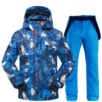 Noul Costum de Schi pentru Bărbați de Iarnă Termică Waterproof, Windproof Haine pantaloni de schi de Schi Jacheta Barbati Set Schi Și Snowboarding Costume Marci 4