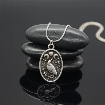Odin Raven Tripla Zeita Lunii Viking Pandantiv Colier Wicca Păgâne Talisman Amuletă Vrăjitorie Bijuterii Cadou De Ziua Îndrăgostiților 8