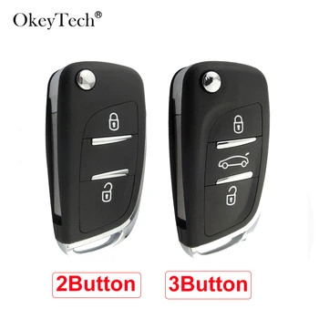 OkeyTech 2/3 Butonul De La Distanță Modificat Cheie Flip Shell Caz Acoperire Pentru Peugeot 306 407 408 607 Citroen C4 C2 Înlocuire Lama Netaiata 6