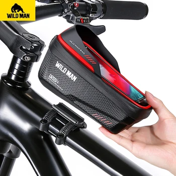 OMUL SĂLBATIC Nou Sac Biciclete Biciclete de Telefon rezistent la apa Caz, Titularul Fata Tub Touch Screen Sac de Biciclete de Munte Biciclete Accesorii 8