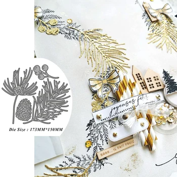Panalisacraft Mare iarna frunze de metal de tăiere moare șabloane pentru DIY scrapbooking/album Decorative Relief DIY Cărți de Hârtie 4
