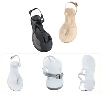 Pantofi pentru femei de Moda de Vara Solide Spate Curea de Flip-Flops în aer liber, Respirabil, Moale Transparent partea de Jos Jeleu Sandale Feminine 2