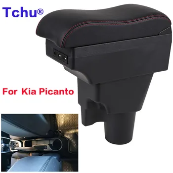 Pentru Kia Picanto cotiera cutie Pentru KIA Picanto 3X-Line auto cotiera cutie modificarea Internă de încărcare USB Scrumiera Accesorii Auto 8