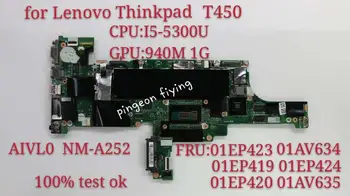 pentru Lenovo Thinkpad T450 Placa de baza NM-A252 20bu/20bv/20dj/Cpu:i5-5300u GPU:GF940M 13