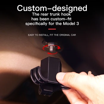 Pentru Tesla Model 3 Durabil Masina Șurubul de Montare a Capacului Suport pentru Tesla Model3 Accesorii Portbagaj Cârlig de Sarcină Depășește 20 kg 1