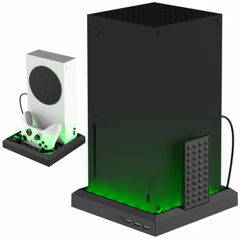 Pentru Xbox Seria X/S Vertical Suport Multi-funcție de Încărcare a Ventilatorului de Răcire de Bază RGB Colorate Controler de Lumină se Ocupe de Încărcător Suport