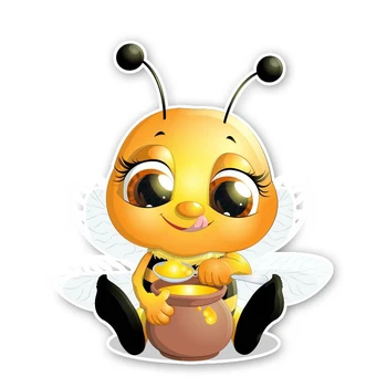 Personalitate Bee Mănânce Miere De Vinil Autocolant Autocolant Masina Barei De Protecție Din Spate Fereastră Decorare A Corpului Decalcomanii De Protecție Solară Rezistent La Apa 2