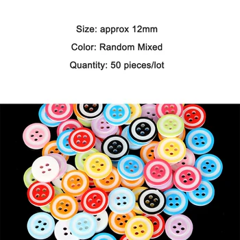Plastic de Cusut Butonul de Scrapbooking Îmbrăcăminte Haine DIY Decor Rotund Culoare Aleatorii 4-Gauri de 12mm 50 Buc 2019 Noi Scrapbooking Meserii 2