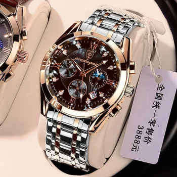 POEDAGAR Noua Moda Mens Ceasuri Impermeabil Luminos Top Brand de Lux Cuarț Ceas de mână Completă Stell Militare Ceas deșteptător 4