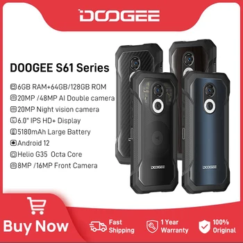 [Premiera] DOOGEE S61 Serie Telefon Robust 20MP Camera Viziune de Noapte mai Multe Înapoi Caz Design IP68/IP69K 5180mAh Baterie 10