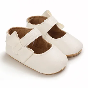 Primavara Toamna pentru Sugari Baby Girl Pantofi din Piele PU Fundiță Princess Alb Primul Pietoni TPR Moale Unic Nou-născut Copilul Pantofi pentru Fete 12