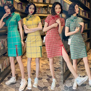 Primăvara anului 2022 Bumbac Stretch Girl Cheongsam Noi, Îmbunătățite de Tineret Stil de zi cu Zi Slim Rochie de Îmbrăcăminte Tradițională Chineză Qipao pentru Femei
