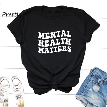 Probleme De Sănătate Mentală Tricou Femei Scrisoare De Imprimare De Vara Din Bumbac Cu Maneci Scurte Tricou Streetwear Gât Tee Shirt Haine 6