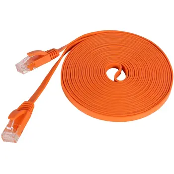 Pur sârmă de cupru CAT6 Plat UTP Cablu de Rețea Ethernet RJ45 Patch-uri LAN prin cablu negru/alb /portocaliu-3m/1m 3