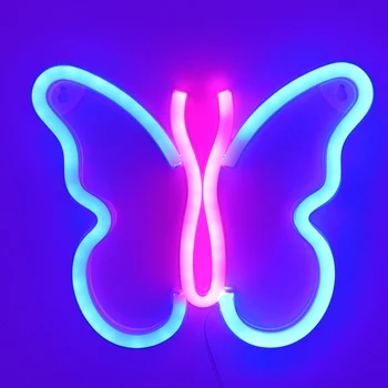 PVC de înaltă Calitate LED Neon Fluture Albastru și Roz Culoare Neon Lumina Pentru Copii/magazin/plivitul/Decor petrecere 9