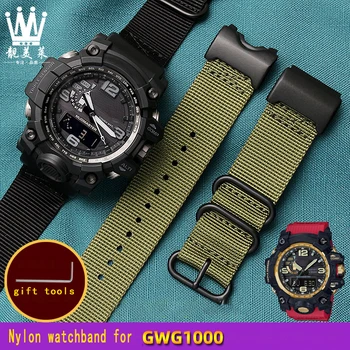 Pânză de înaltă calitate ceas curea pentru CASIO G-Shock mare de noroi regele Nylon curea de Ceas Lanț gwg-1000/GB sport panza Om watchband 7
