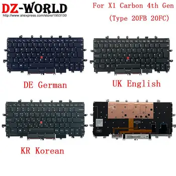 Qwertz DE limba germană în limba engleză și coreeană KR Tastatură pentru Lenovo Thinkpad X1 Carbon 4th Gen 4 Laptop SN20K74718 SN20K74758 SN20K74778