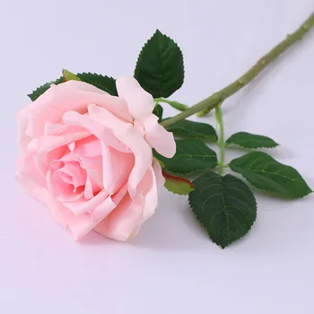 Real Atinge Artificiale Roz, Trandafiri Albi Flori De Nunta Latex Fals A Crescut De Ramură Aranjament De Flori Fermă Decor Decor Acasă 14