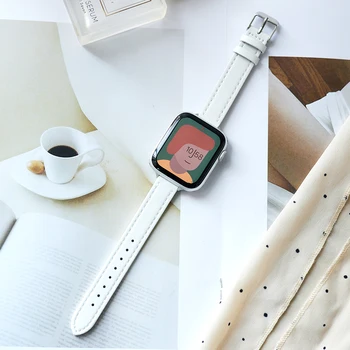 Respirabil, moale Curea din piele pentru Apple Watch Band 41mm 45mm 38mm 42mm 44mm 40mm iwatch Seria 7 se 654321 Femeie smatr watchband 1