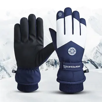 Rezistent la apa Manusi de Schi pentru Femei de Iarnă Ecran Tactil de Zăpadă, Mănuși Căptușite Cald Mănuși Termice pentru Snowboard, Schi de Funcționare Ciclu 5