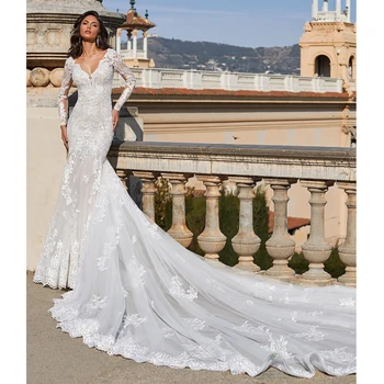 Robe de mariee Boho sexy V-neck Backless de Lux Dantela de Mireasa Sirena, Rochii 2022 nou Rochia de Mireasă vestidos de noiva 8