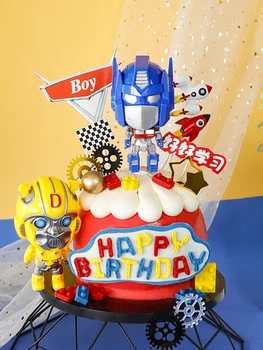 Robotul Optimus Prime Transformers DIY Happy Birthday Cake Topper Decorarea Băiat Iubesc Copiii Cadou Jucărie Parte Prajitura Desert Consumabile 1