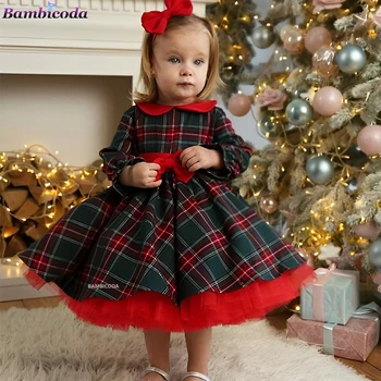 Rochie De Crăciun Pentru Fete Papusa Guler Roșu, Verde Rochie Tutu Petrecere Festvial Rochie De Printesa 2023 Anul Nou Copii Costum 5