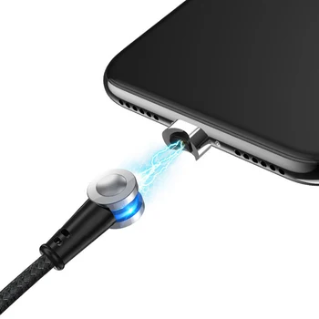 Rotire la 180 ° Roti Magnetic Cablu USB Magnetic Încărcător de Telefon Pentru iPhone 11 X Huawei Încărcare Cablu de LED-uri Micro USB de Tip C, Telefon, televiziune prin Cablu 15