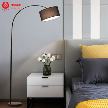 RSSER Noi, Moderne Nordic Mare Vânzare Simplu cu LED-uri Lampa de Podea Negru Alb Lumina Apartament Colț Lampa Pentru Decorare Dormitor 5