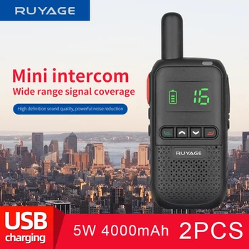 Ruyage Q7 Mini Walkie Talkie Reîncărcabilă Walkie-Talkie 1 sau 2 Buc FRS PMR446 Raza Lunga Portabil Doi-way Radio Pentru Vânătoare 6