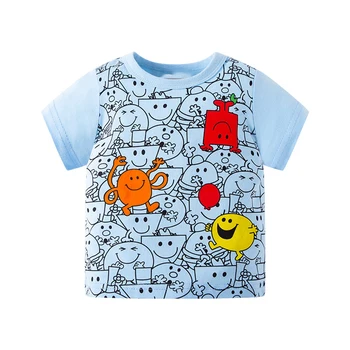 SAILEROAD 2022 Topuri Copilul de Bumbac de Vara Tricou Maneca Scurta de Desene animate Expresia T-shirt pentru Copii Tricou Baieti Copii Haine 2