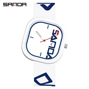SANDA Cuarț Ceas Pentru Omul de Lux Sport Impermeabil Ceas cu Design Simplu Ceas de mana Barbati Curea din Silicon Ceasuri Mens Reloj Hombre 1