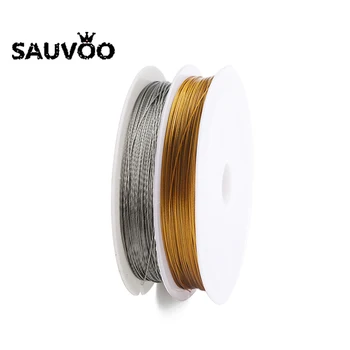 SAUVOO 35m/Rola Culoare de Aur de Sârmă din Oțel Inoxidabil Cablu Fir de Pescuit Șir de Mărgele Frânghie Cablu pentru DIY Coliere Bijuterii 12