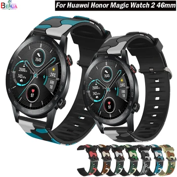 Silicon colorat watchBand Pentru Huawei Honor Ceas Magic 2 46mm 42mm Curea 20 / 22mm Sport brățară Pentru Huawei honor centura magie 12