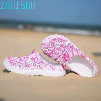 Simplu Femei Cupluri Unisex Gol Afară de Non-alunecare, Papuci de Plajă în aer liber Respirabil Rotund Toe Superficial Casual Pantofi Solide 14