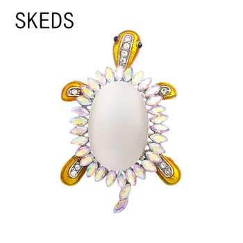 SKEDS Cristal Turtle Broșe Ace Pentru Femei de Moda Stras Opal Brosa de Lux Lady Petrecere, Accesorii de Nunta Ace Cadou