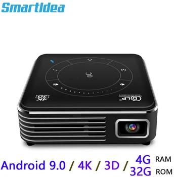 Smartldea P11 Buzunar 4K 3D Proiector android9.0 2.4 G 5G wifi BT5.0 acasă proyector 4G 32G RAM ROM opțiunea HD joc video beamer 16
