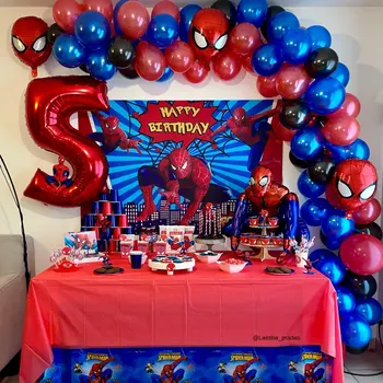 Spiderman petrecerea de ziua decor de fundal pânză de petrecere pentru copii tacamuri de unica folosinta mare 3D spiderman aranjament jucarie cadou