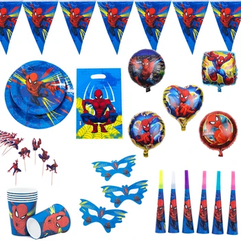 Spiderman Temă Petrecere De Aniversare Decoratiuni Copii Favoarea Consumabile Partid Ceașcă De Hârtie, Placă De Masă Balon Băieți Copil De Dus 9