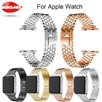 Sport din oțel inoxidabil ceas trupa pentru apple watch 42mm 38mm benzile de încheietura mâinii negre, a Crescut de aur de metal brățară de link-ul de curea pentru ceas 3/2/1