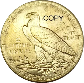 Statele Unite Ale Americii Indian Cap 5 Dolari De Aur 1929 Alamă Copia Monede