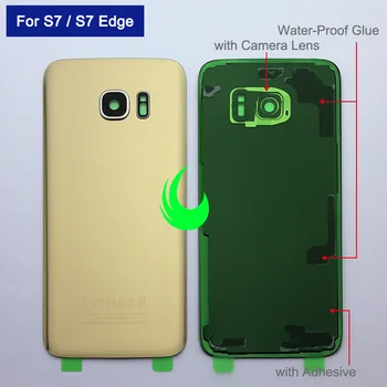Sticla spate Capac Baterie Pentru Samsung Galaxy S7 G930 / S7 Edge G935 Ușa din Spate Locuințe Caz Pentru SAMSUNG S8 Plus Spate de Sticlă + Obiectiv 14