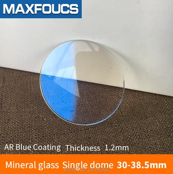 Sticlă de ceas din sticla minerala AR Blue Acoperire Singură cupolă 1.2 mm diametru 30mm ~ 38.5 mm accesorii Ceas piese de schimb 10